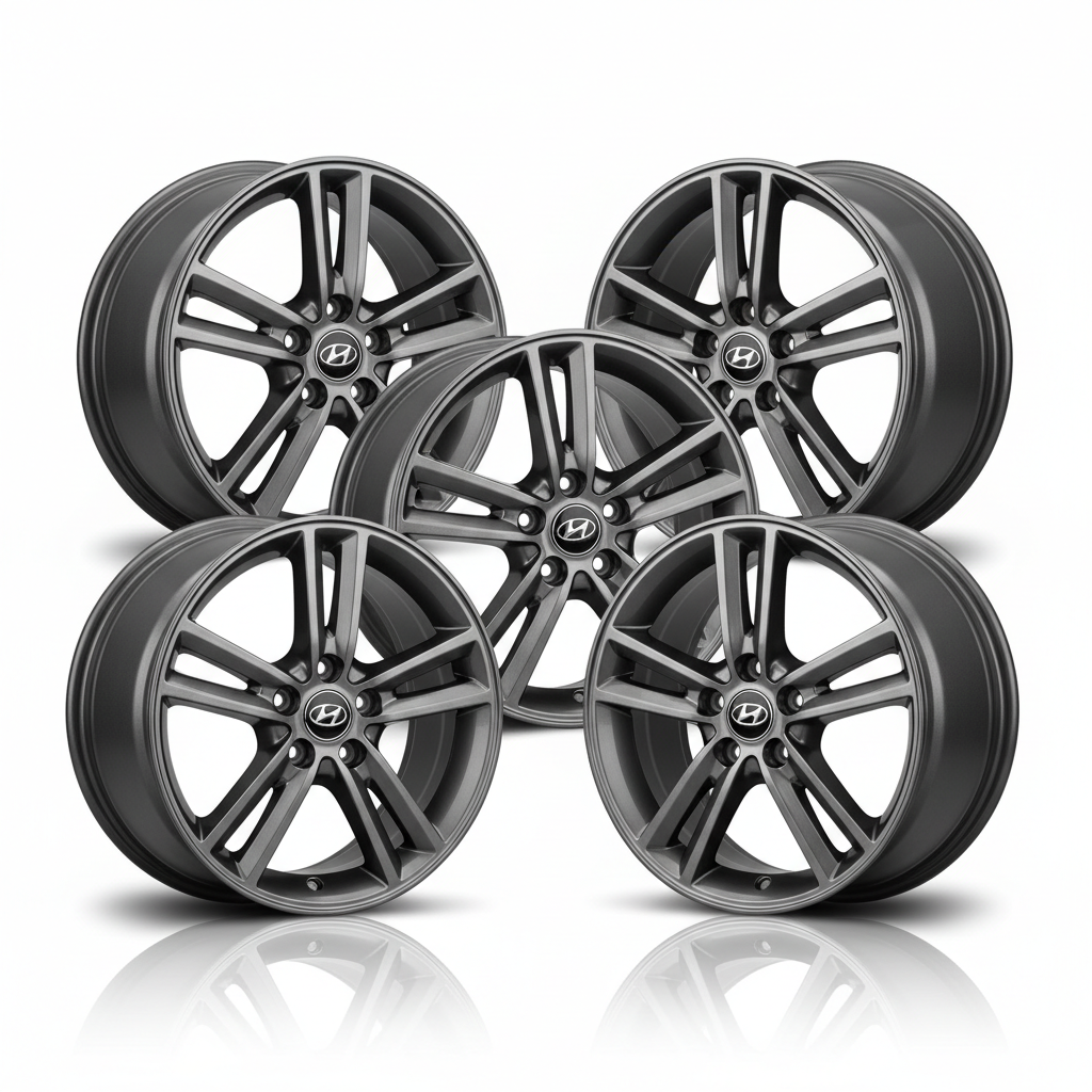 17 inch 5-Spoke Gunmetal Alloy Wheel Set