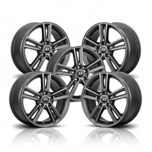 17 inch 5-Spoke Gunmetal Alloy Wheel Set